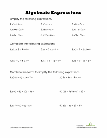 Algebra Equations Worksheets Grade 8