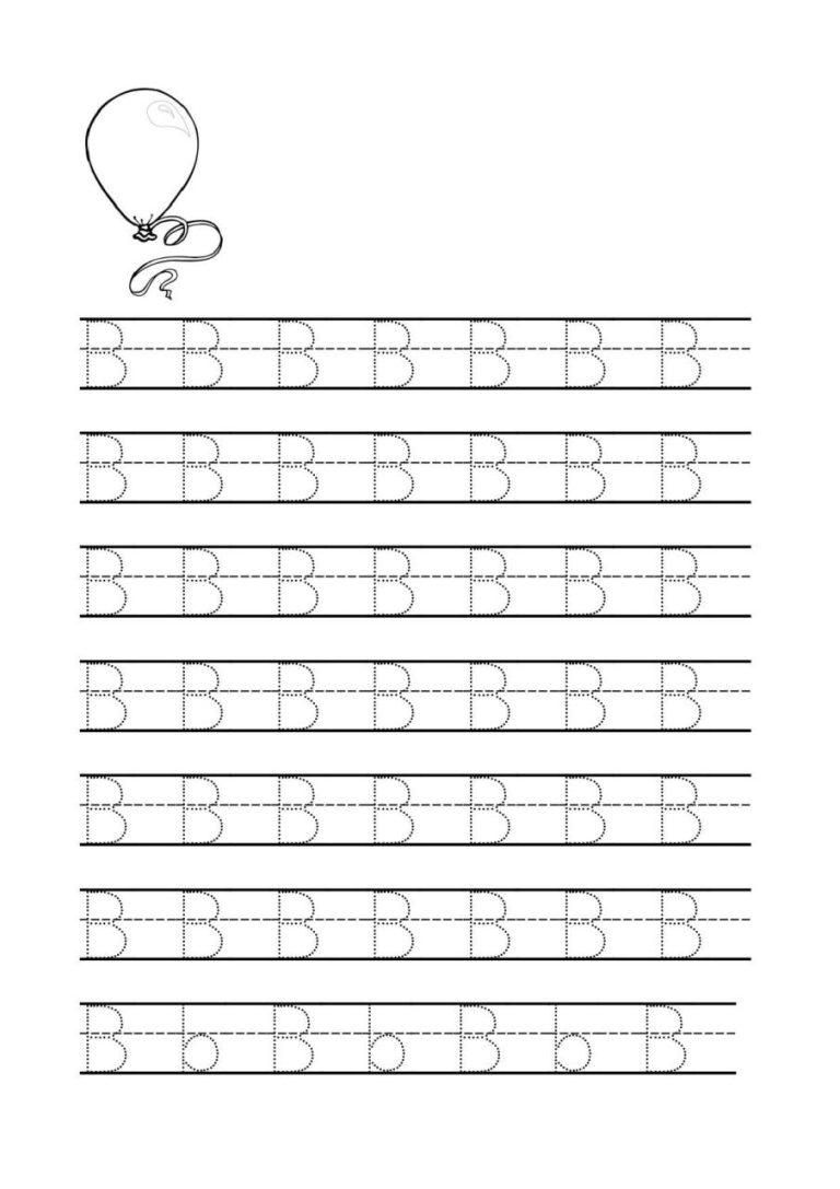 Preschool Letter B Tracing Worksheets