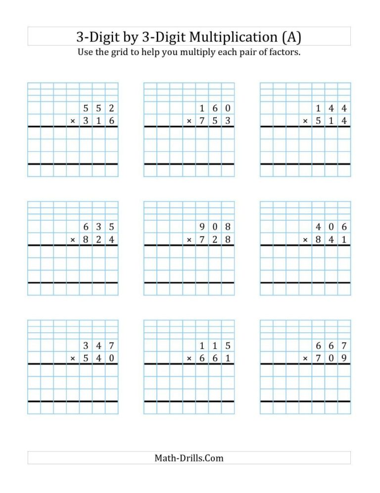 Printable Two Digit Multiplication Worksheets