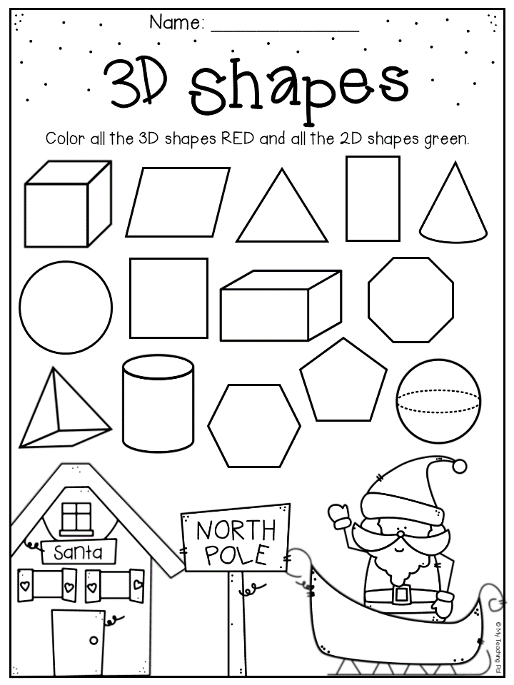 3d Shapes Worksheet For Preschool