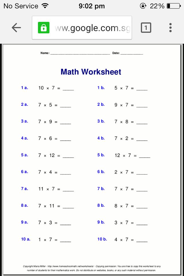 Printable Math Problems For 7th Graders