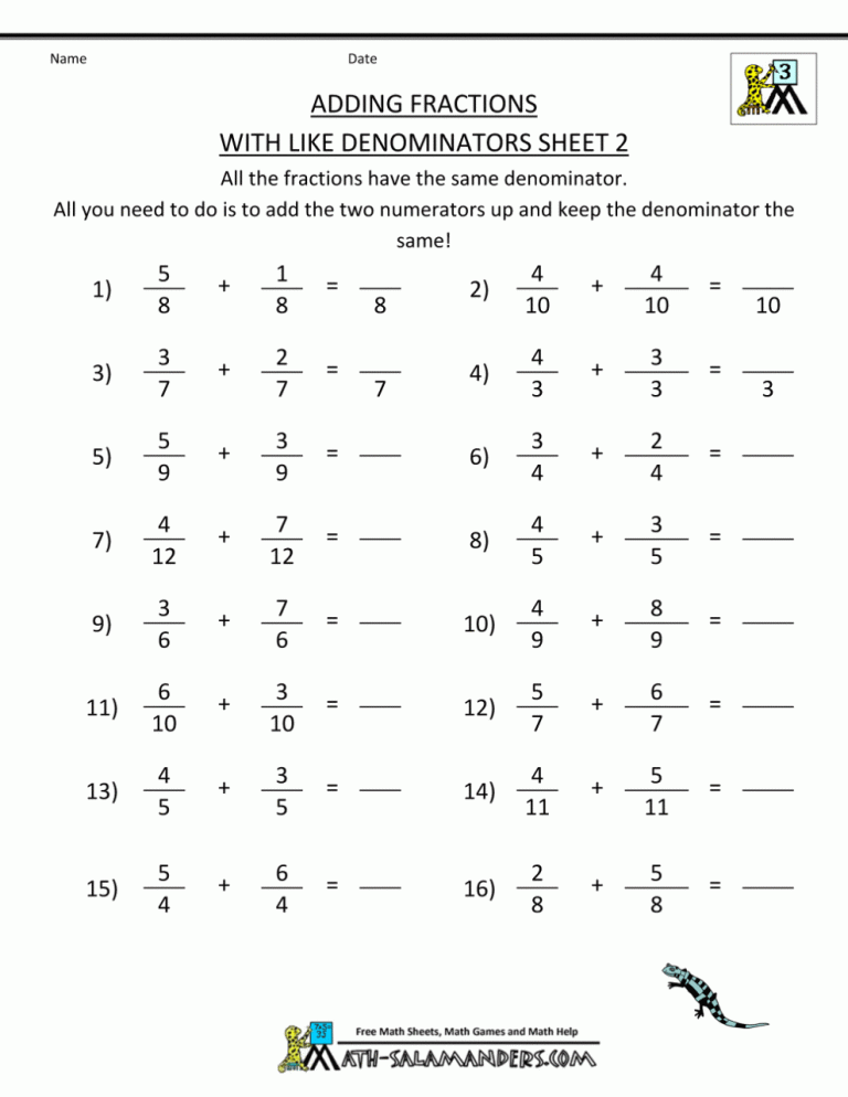 Complex Fractions Worksheet 7th Grade