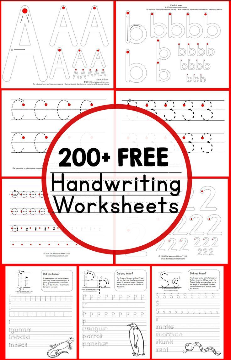 Handwriting Worksheets For Kindergarten Free