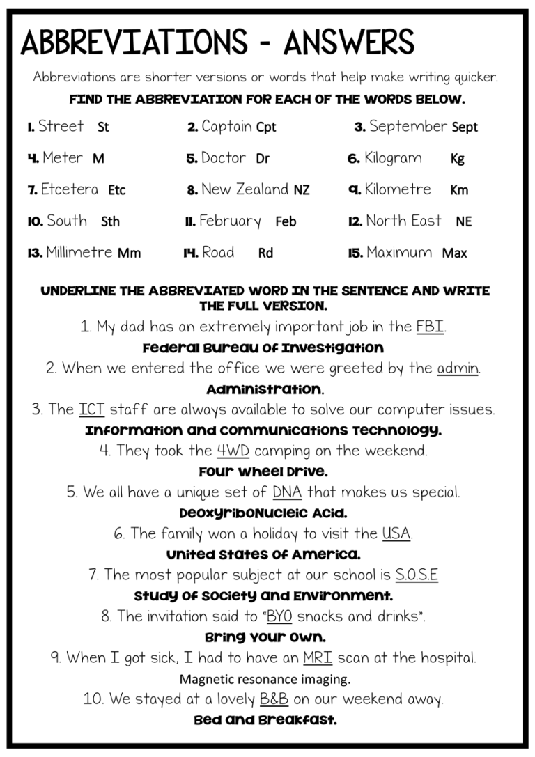 Year 7 English Worksheets Nz