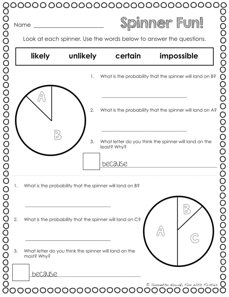 Probability Worksheets Pdf With Solutions