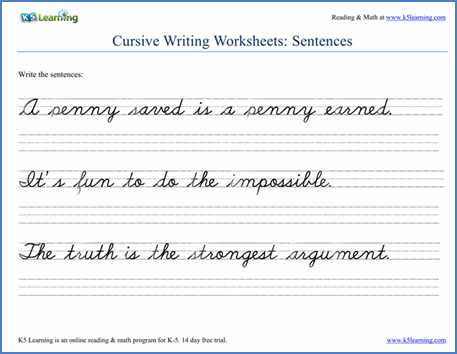 Cursive Handwriting Practice Pdf