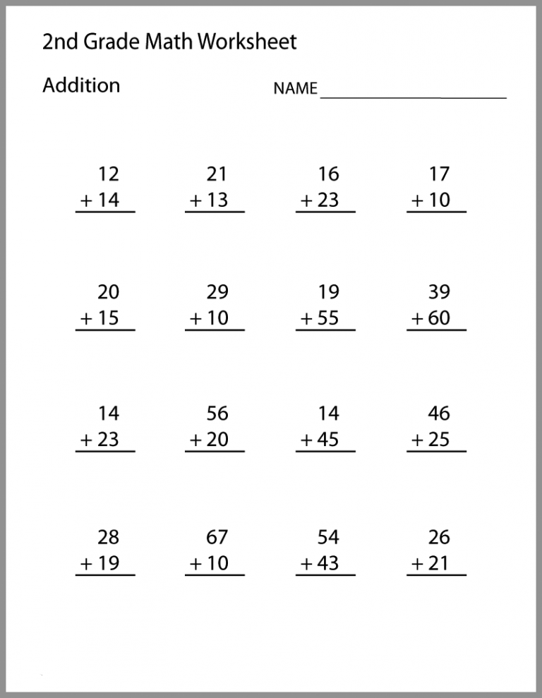 Math Sheets For 2nd Grade Subtraction