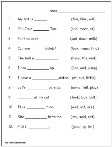 Free Printable Worksheets For 1st Grade English