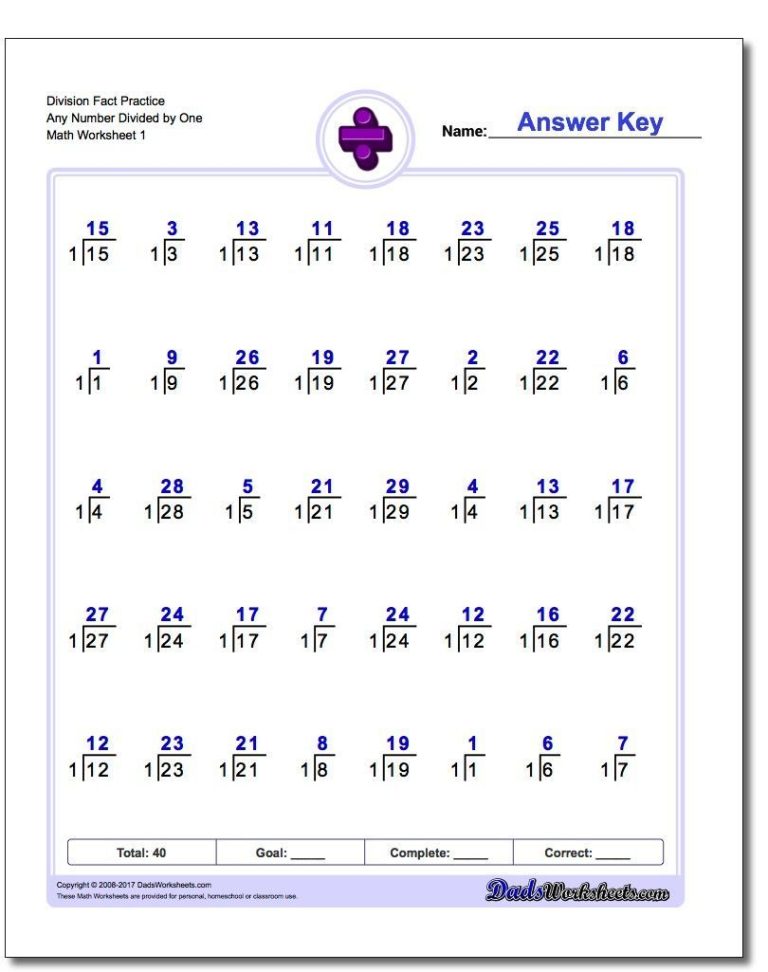 Division Worksheets Grade 6 With Answers