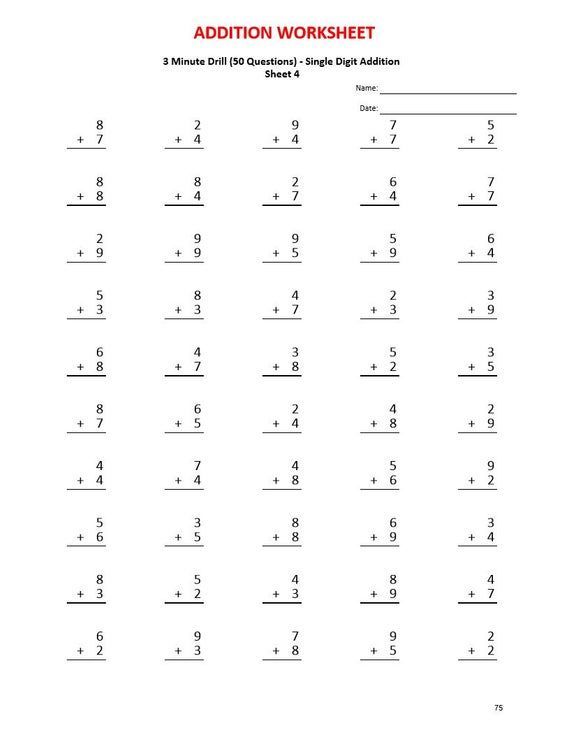 Grade 1 Worksheets Math Addition