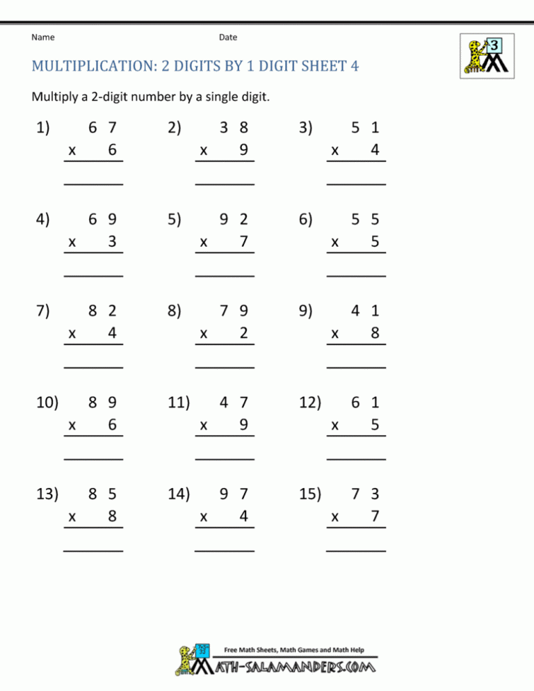 Multiplication Facts Worksheets 3s