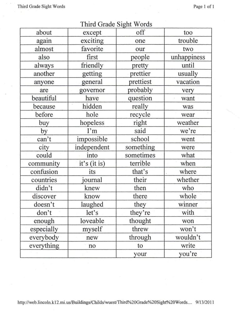 Third Grade 3rd Grade Spelling Worksheets