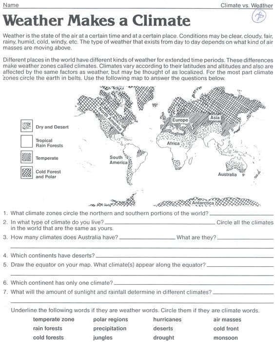 6th Grade Weather Worksheets Pdf