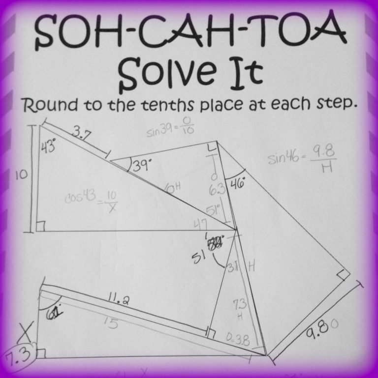 Sohcahtoa Trigonometric Ratios Worksheet