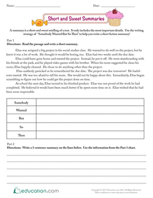 Summarizing Worksheets 3rd Grade Pdf