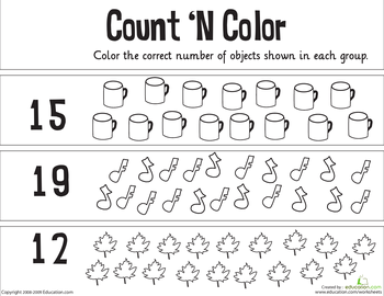 Number Recognition Worksheets 11-20