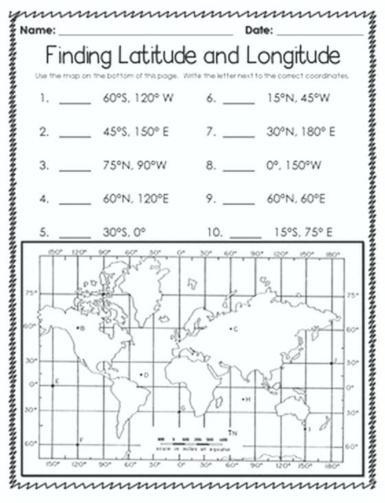 5th Grade Latitude And Longitude Worksheets Pdf Answers