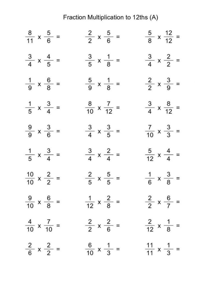 Grade 6 6th Grade Equivalent Fractions Worksheet