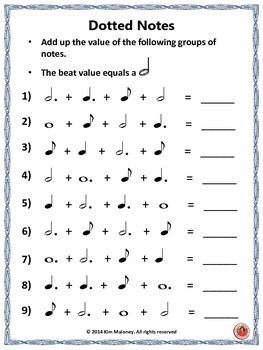 Music Theory Worksheets Note Values