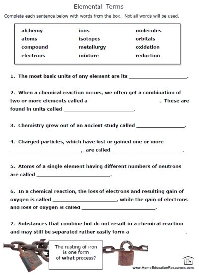 Chemistry Worksheet