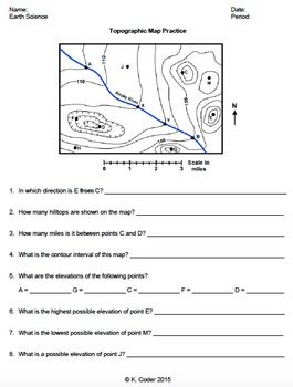 Topographic Map Worksheet