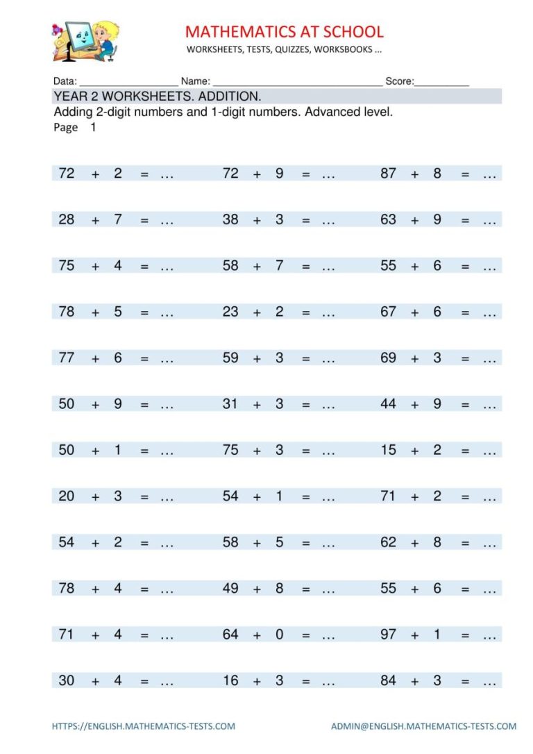 Printable Year 2 Maths Worksheets Free Uk