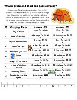 Unit Rate Worksheets 7th Grade