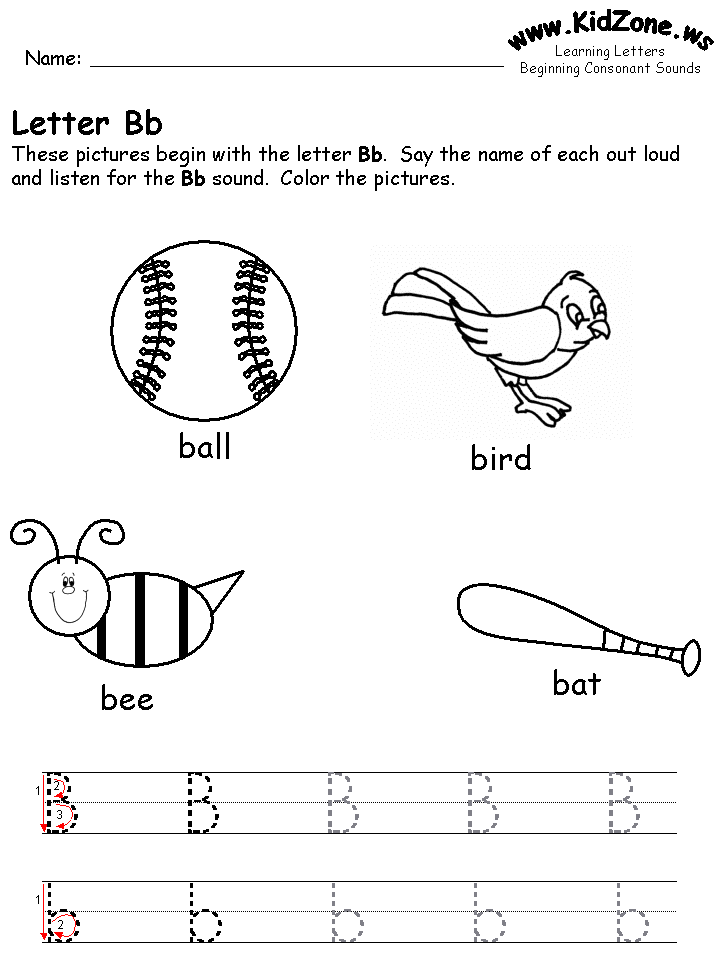 Letter B Worksheets Pre K