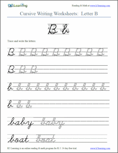 Free Cursive Handwriting Worksheets