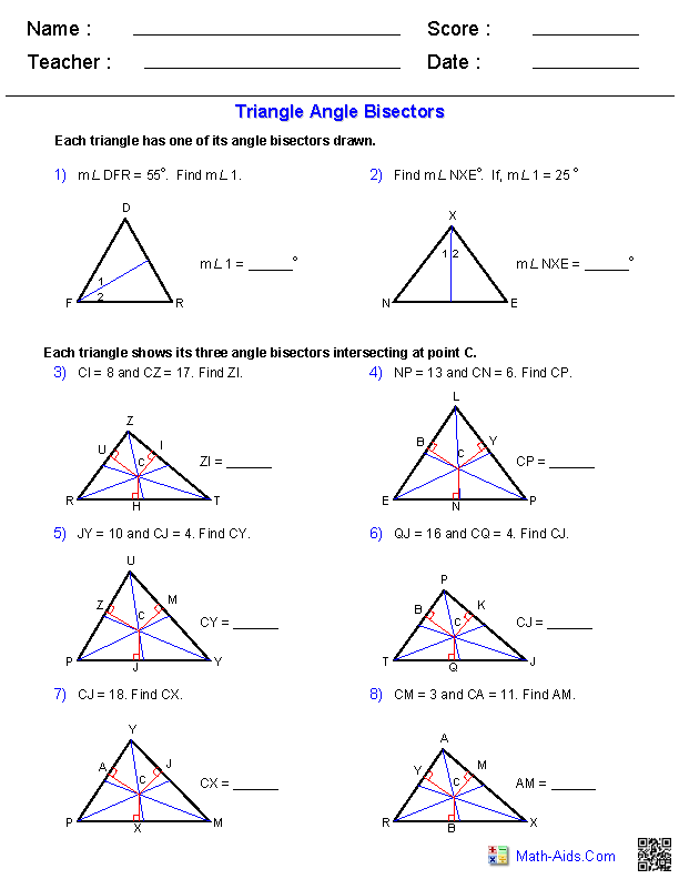 Angles In A Triangle Worksheet Answers