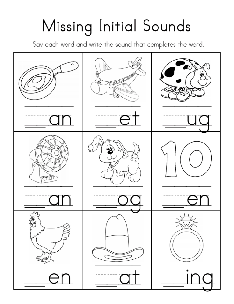 Kindergarten Beginning Sounds Worksheets Pdf