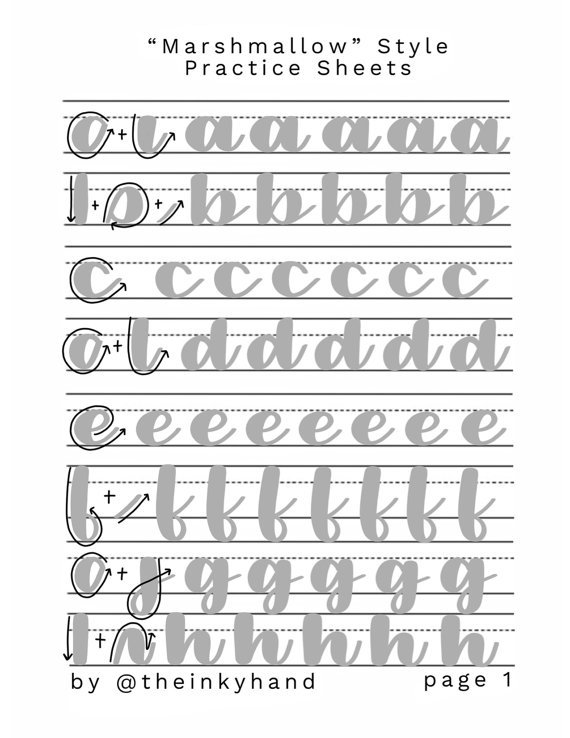 Alphabet Practice Sheets For Calligraphy