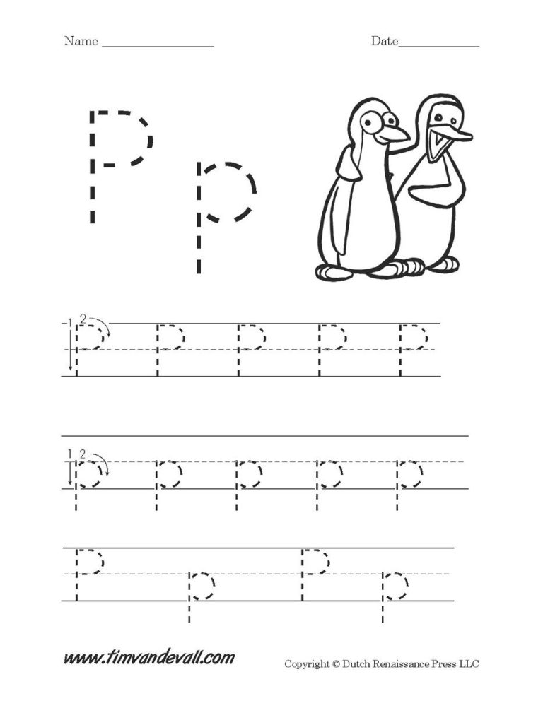 Letter P Worksheets For Kindergarten