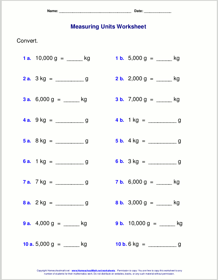 Metric Conversion Worksheet Pdf