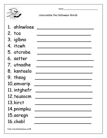 Word Scramble Worksheet For Adults