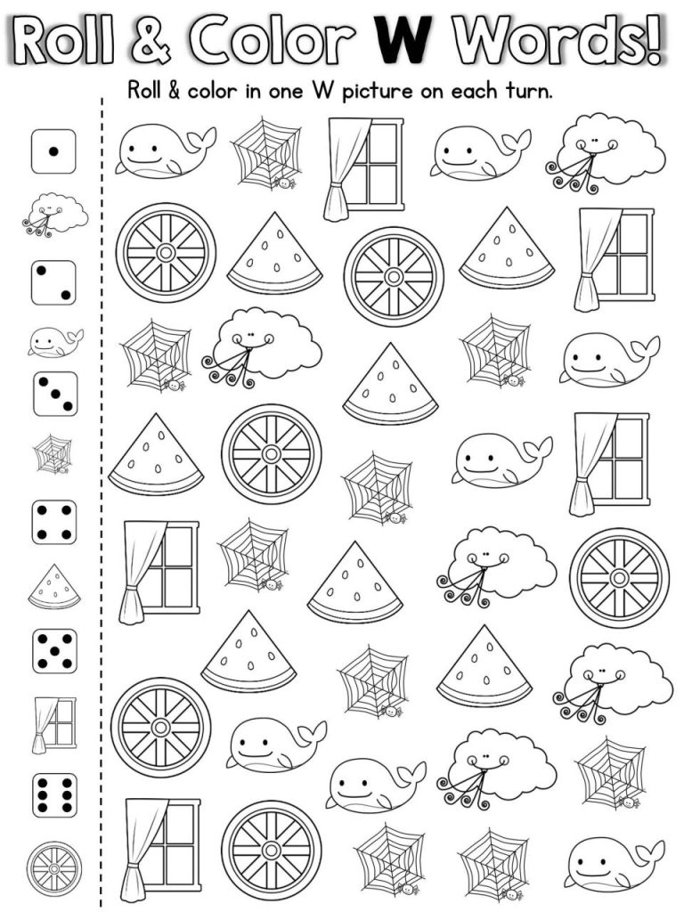 Letter W Worksheets For Kindergarten