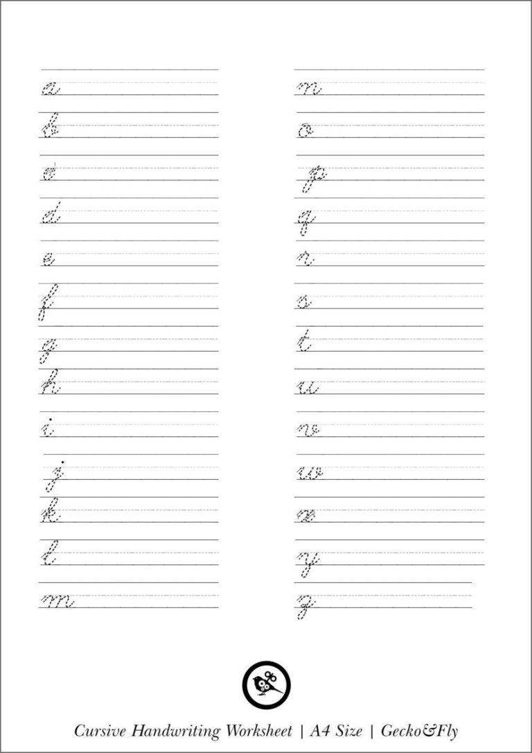 Cursive Practice Sheets For 5th Grade