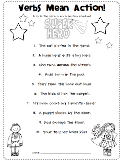 1st Grade Verbs Worksheets For Grade 1 And 2