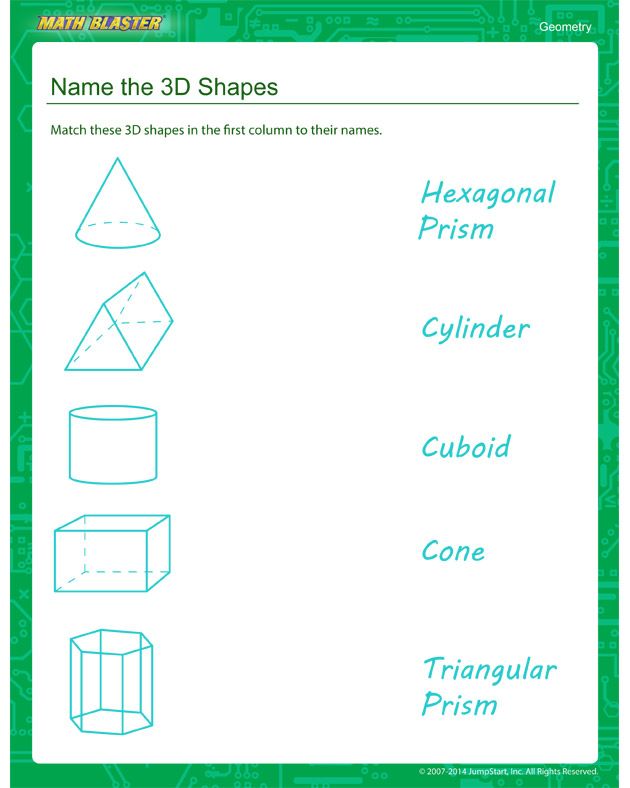 Printable 3d Shapes Worksheets For Grade 2