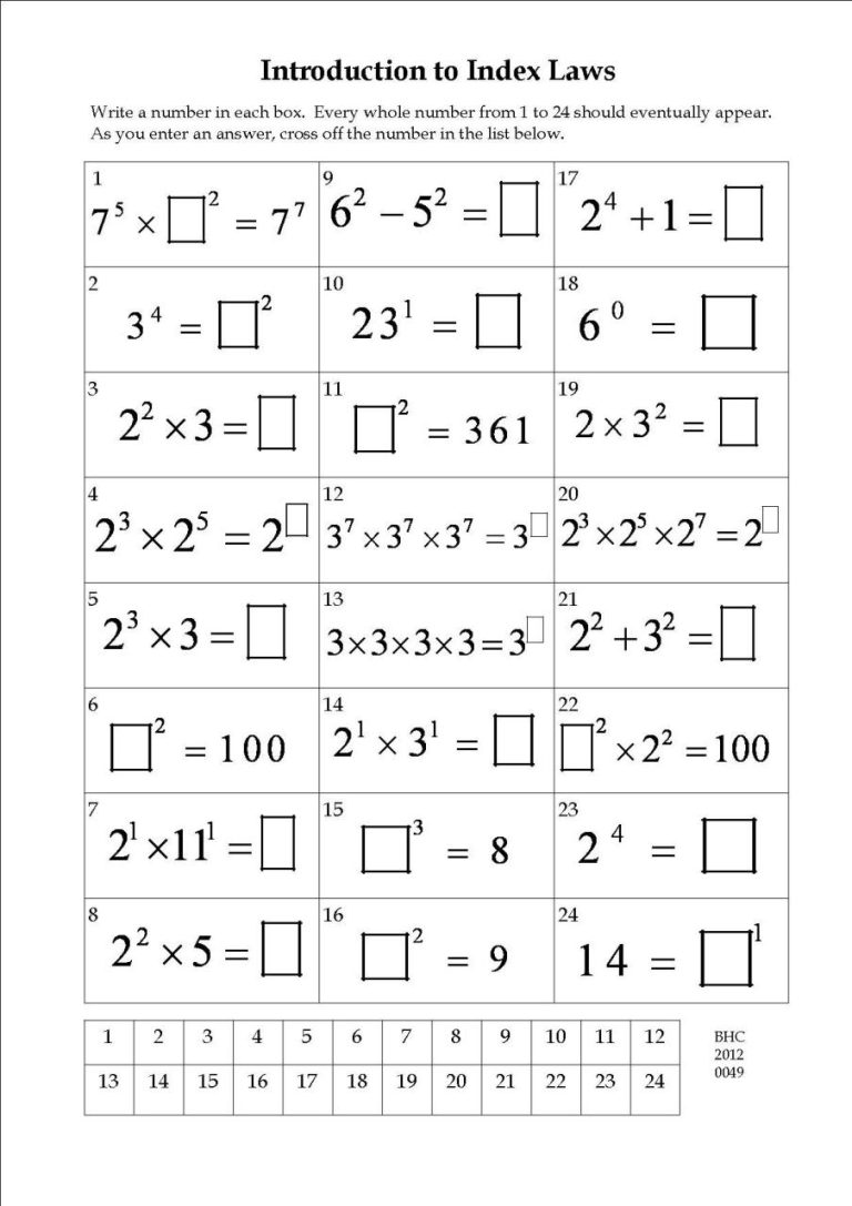 Year 9 Maths Worksheets And Answers