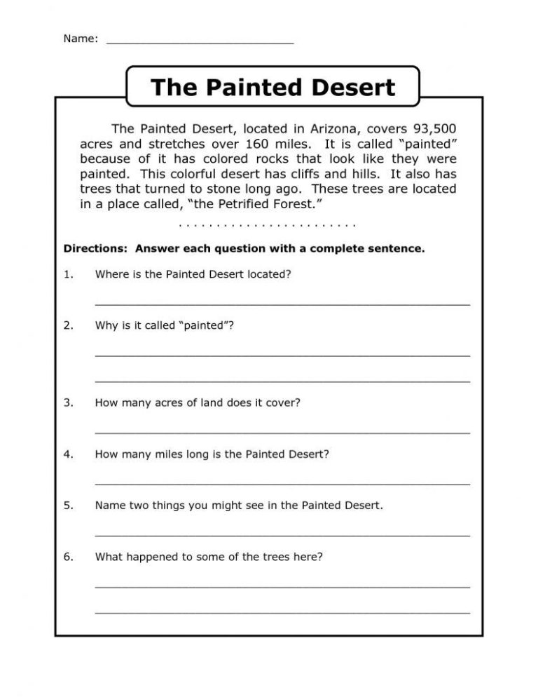 Reading 3rd Grade Worksheets Free