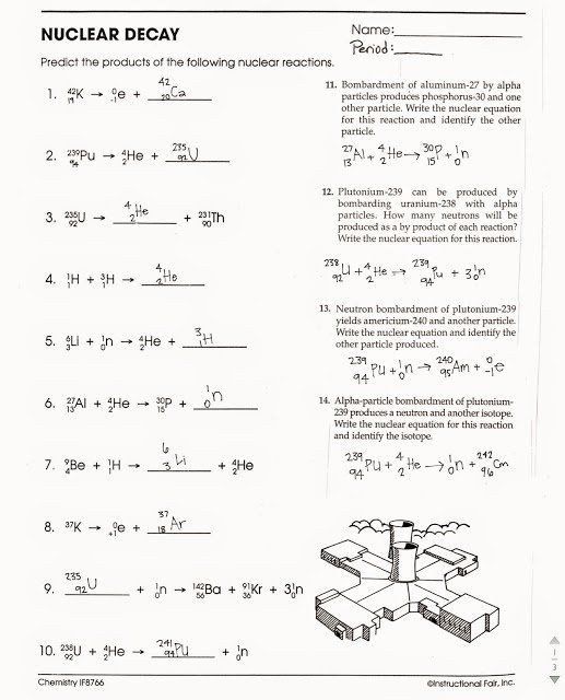 Nuclear Decay Worksheet Answers Chemistry