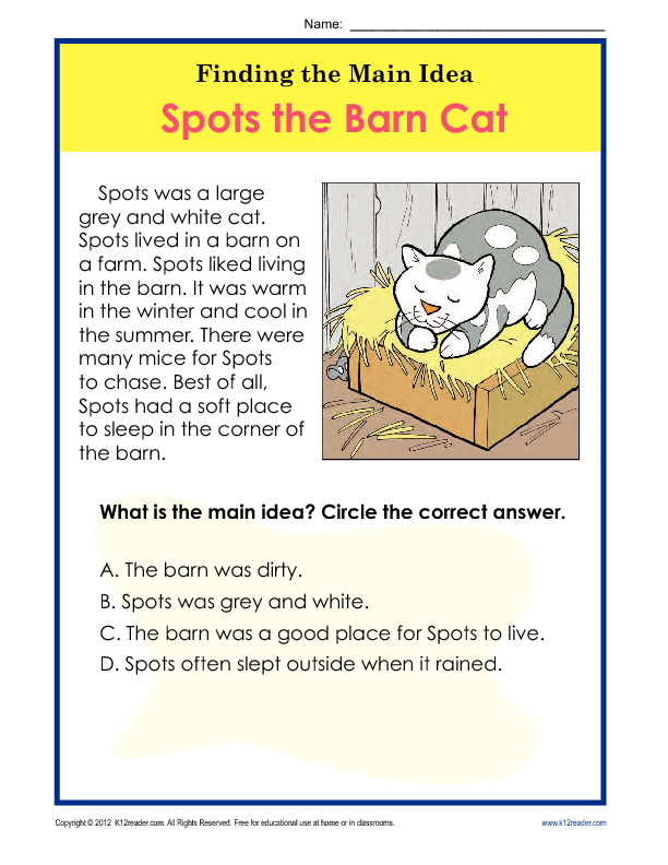 Nonfiction Main Idea Worksheets 2nd Grade