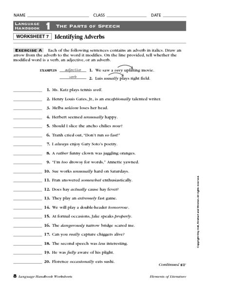 French Adverbs Worksheet Pdf