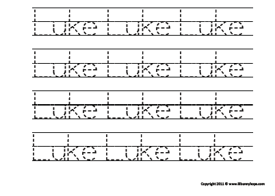 Handwriting Trace Sheets For Kindergarten