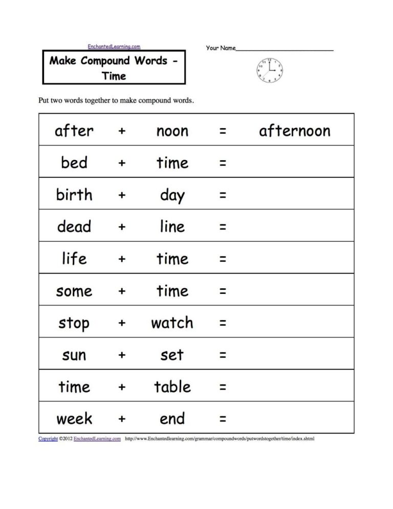 Compound Words Worksheet Grade 2 Pdf