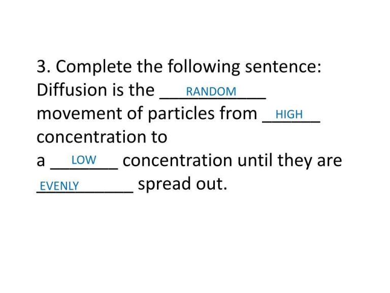 Diffusion And Osmosis Worksheet Answer Key