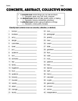 Types Of Nouns Worksheet Pdf