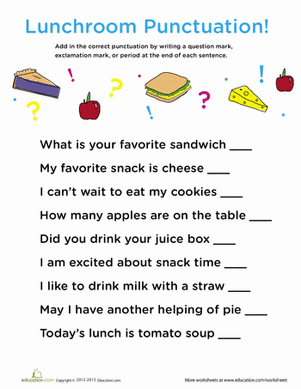 1st Grade Punctuation Worksheets Free