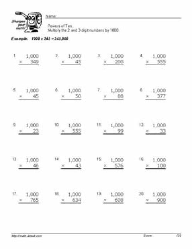 Multiplication And Division Worksheets Pdf